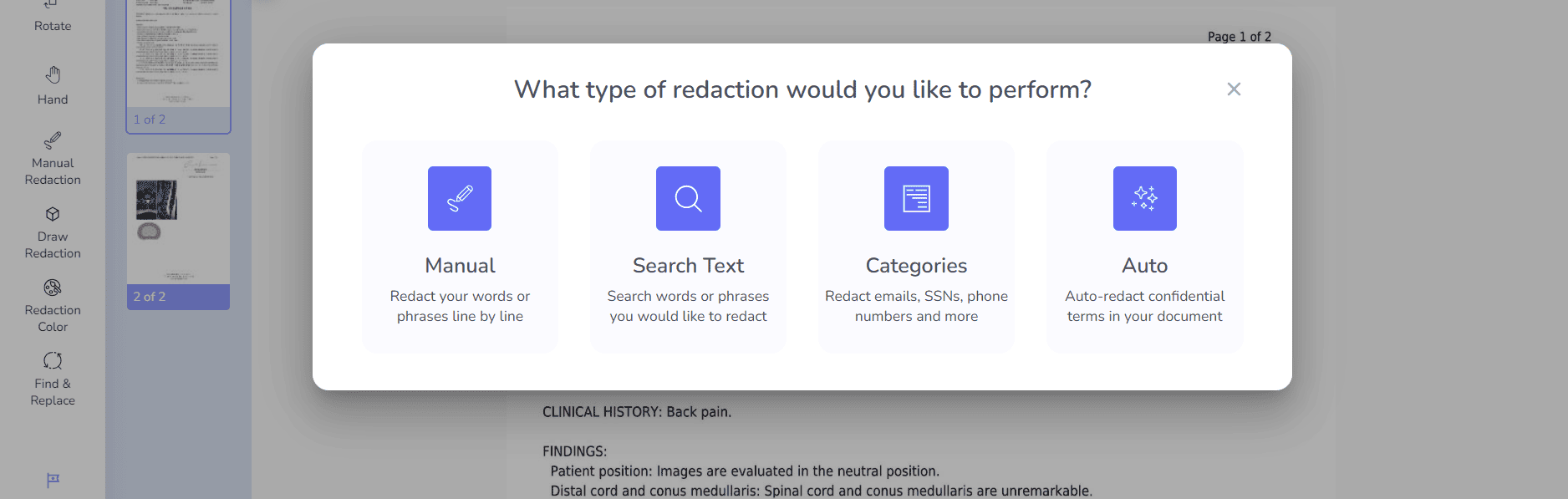 Redactable Redaction Wizard